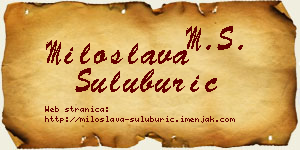 Miloslava Šuluburić vizit kartica